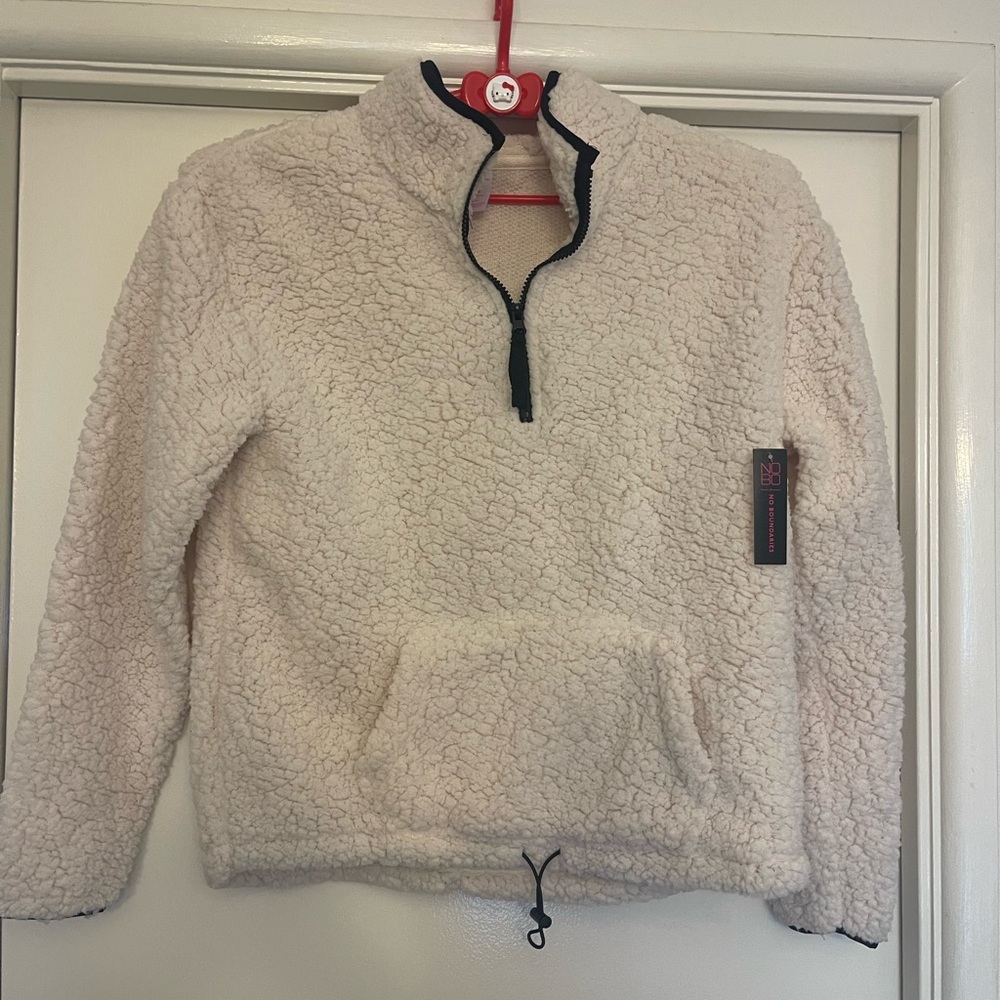 No Boundaries Cream Cowl Neck Sweater Plush Comfort